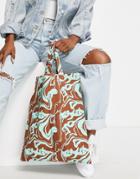 Asos Design Cotton Shopper Bag In Swirl Print-multi