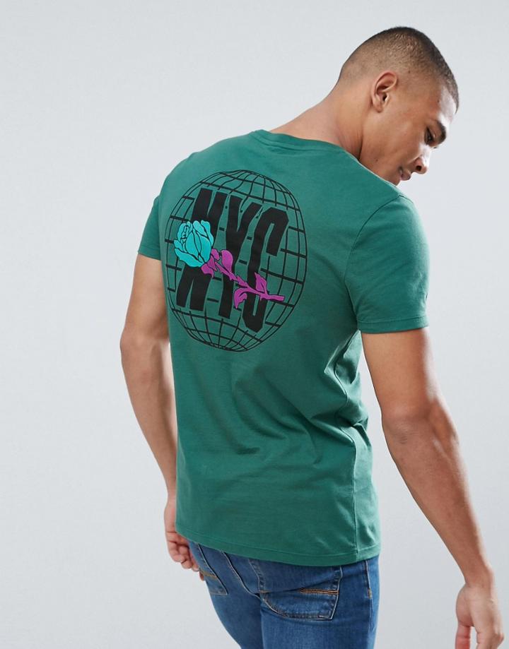 Asos T-shirt With Nyc Print - Green