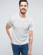 Celio T-shirt With Fine Stripe - White