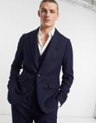 Gianni Feraud Slim Fit Textured Wool Suit Jacket-navy