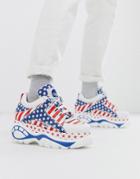 Buffalo Classic Chunky Sole Sneakers In Flag Print - White