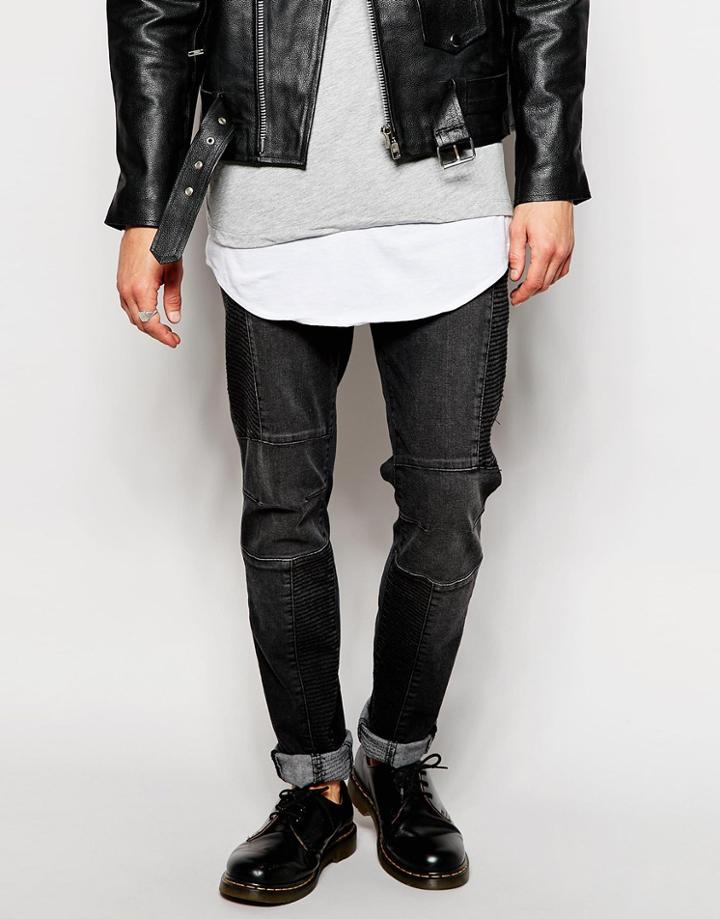 Systvm Biker Jean Washed Black - Black