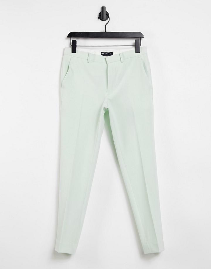 Asos Design Super Skinny Smart Pants In Mint-green