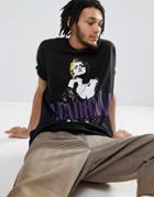 Asos Madonna Super Oversized Band T-shirt With Roll Sleeve - Black