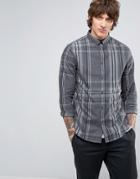 Hoxton Shirt Company Slim Smart Shirt In Check - Gray