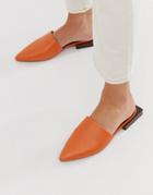 Asos Design Magic Flat Mules In Orange - Orange