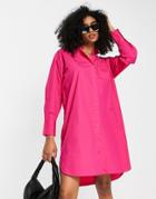 Selected Femme Oversized Shirt In Pink Stripe