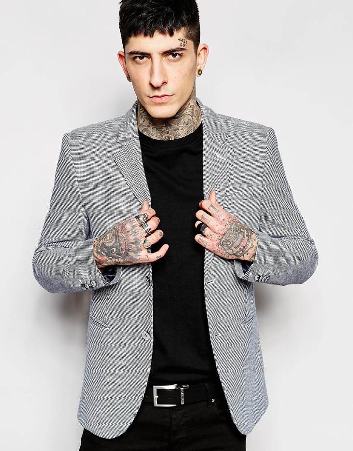 Devil's Advocate Skinny Stretch Fit Blazer - Gray