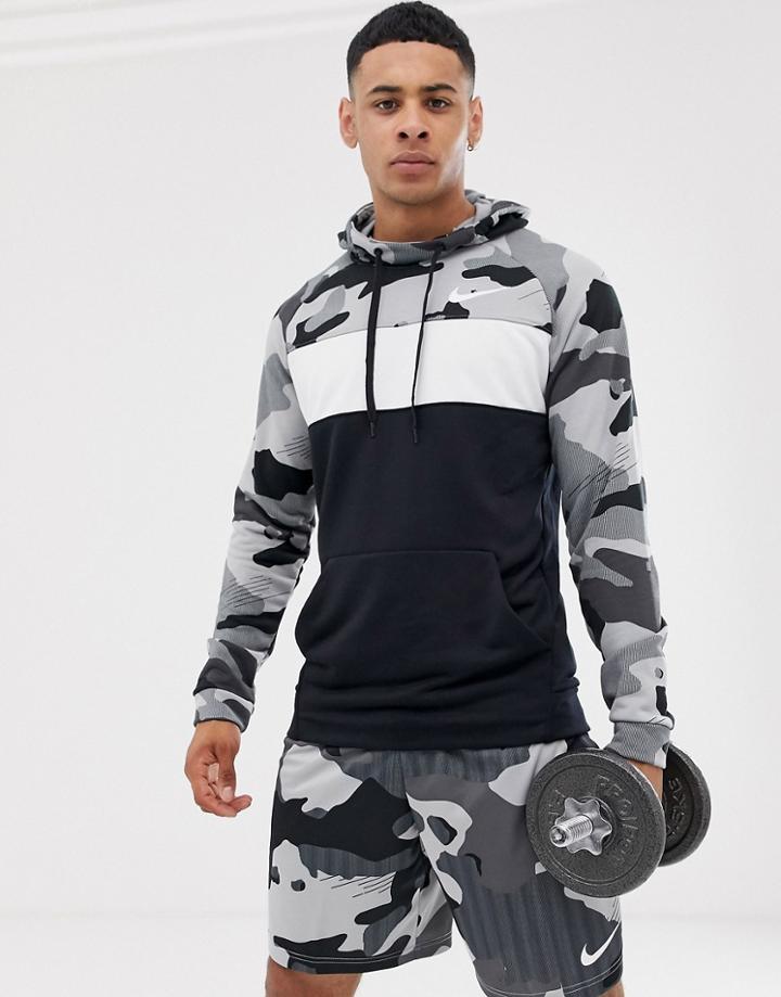 Nike Training Camo Hoodie In Gray