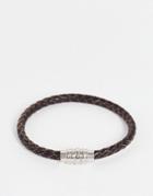 Topman Leather Bracelet In Brown