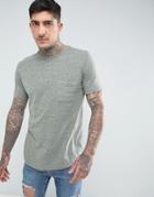 Another Influence Nep Marl Pocket Longline T-shirt - Green