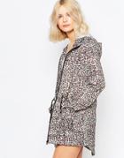 Brave Soul Leopard Print Trench - Leopard Print