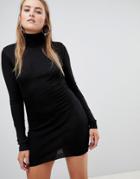 Boohoo Roll Neck Sweater Dress - Black