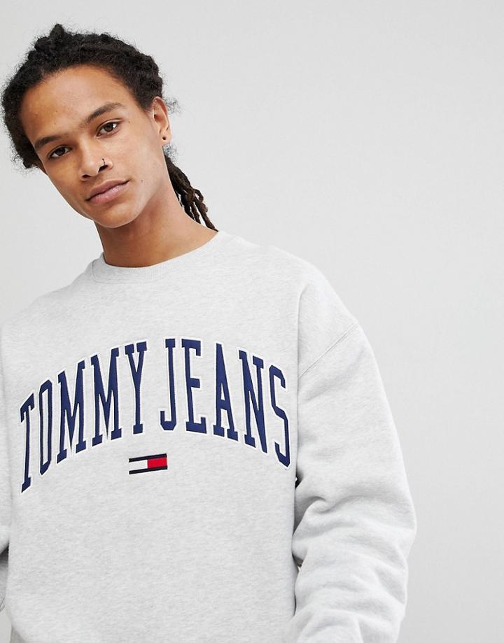 Tommy Jeans Collegiate Capsule Sweatshirt In Gray - Gray
