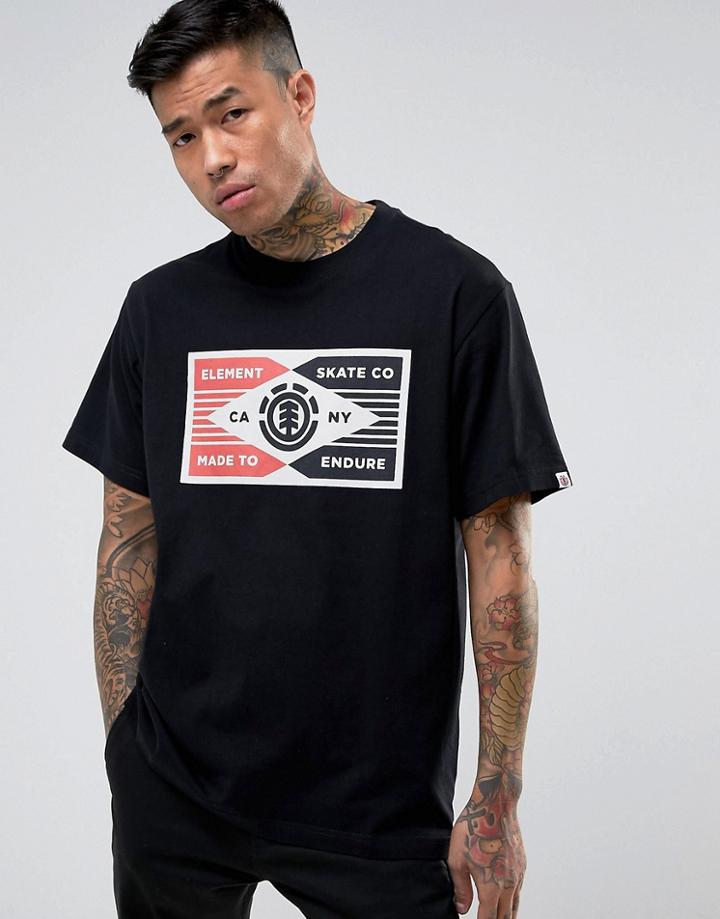 Element T-shirt With Skate Plug Logo - Black