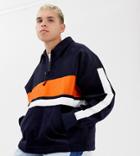 Collusion Cord Color Blocked Jacket In Navy - Navy