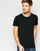 Selected Homme Crew Neck T-shirt In Pima Cotton - Black