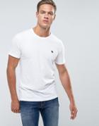 Abercrombie & Fitch Slim Fit T-shirt Crew Neck Logo In White - White