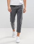 Diesel Rhial Dropped Crotch Cropped Jean 0sxq Gray Wash - Gray