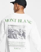 Jack & Jones Originals Oversized Sweatshirt With Mont Blanc Back Print In Beige-white