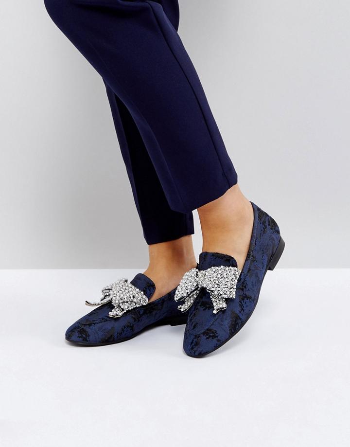 Kg By Kurt Geiger Khloe Pearl Bow Ballet Flats - Blue