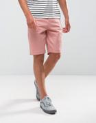Bershka Slim Fit Chino Short In Pink - Pink