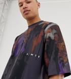 Asos White Tall Oversized T-shirt With Abstract Print In Scuba - Navy