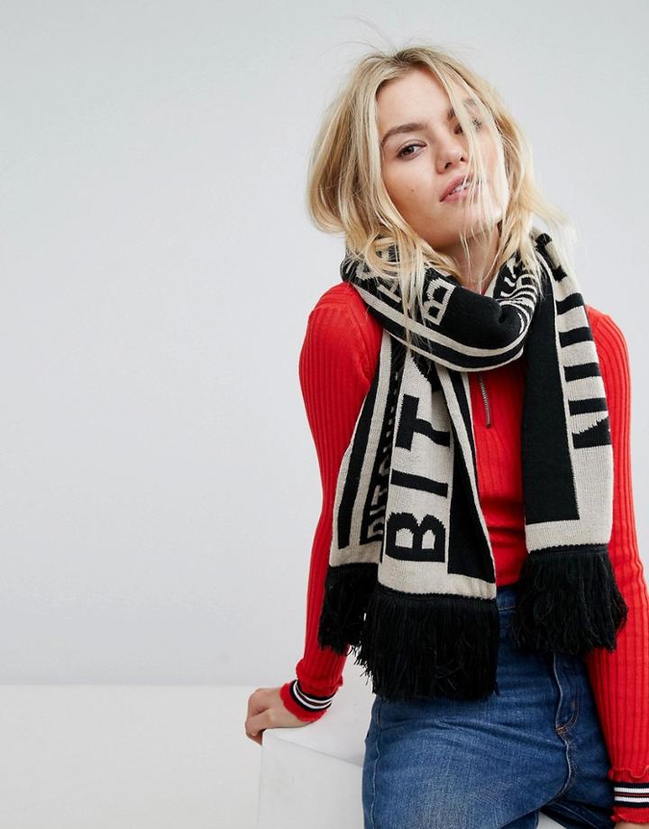 Skinnydip Bitchin Knitted Soccer Scarf - Black