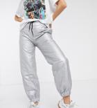 Reclaimed Vintage Inspired Quilted Jogger In Silver-multi