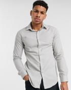 Le Breve Poplin Shirt In Muscle Fit In Gray