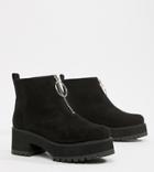 Asos Design Wide Fit Brianna Chunky Zip Boots-black