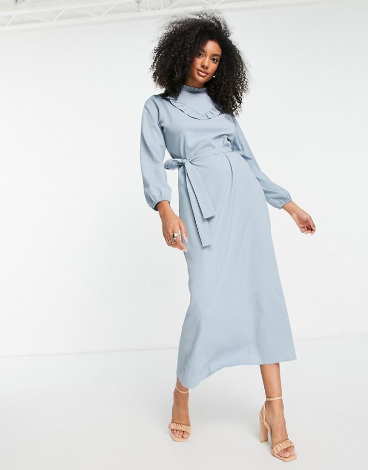 Trendyol Large Collar Dress In Blue-blues