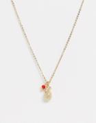 Miss Selfridge Pineapple Pendant Necklace - Gold
