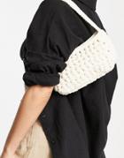 Topshop Crochet Shoulder Bag-white