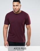 Asos Plus Muscle T-shirt In Oxblood - Red
