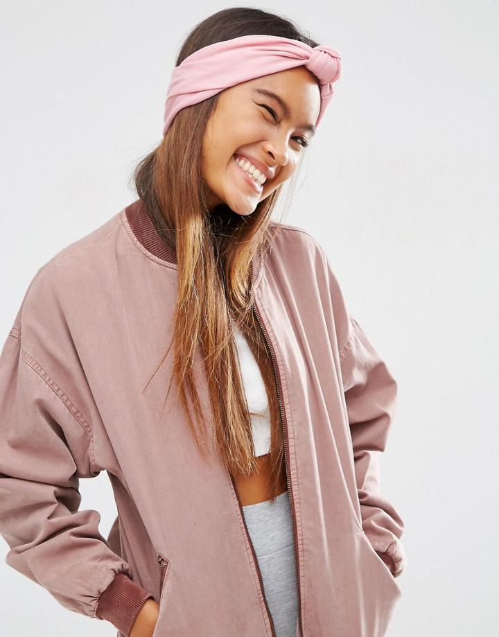 Asos Jersey Knot Turban Headband - Pink