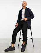 Jack & Jones Originals Faux Wool Overcoat In Navy