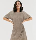 Another Reason Relaxed T-shirt In Plisse Two-piece-beige