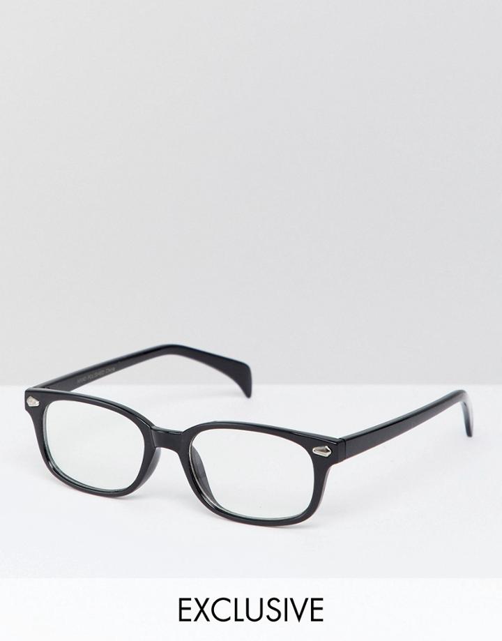 Reclaimed Vintage Inspired Square Clear Lens Glasses In Black Exclusive To Asos - Black