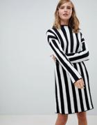 Asos Design Vertical Stripe Sweater Dress-multi