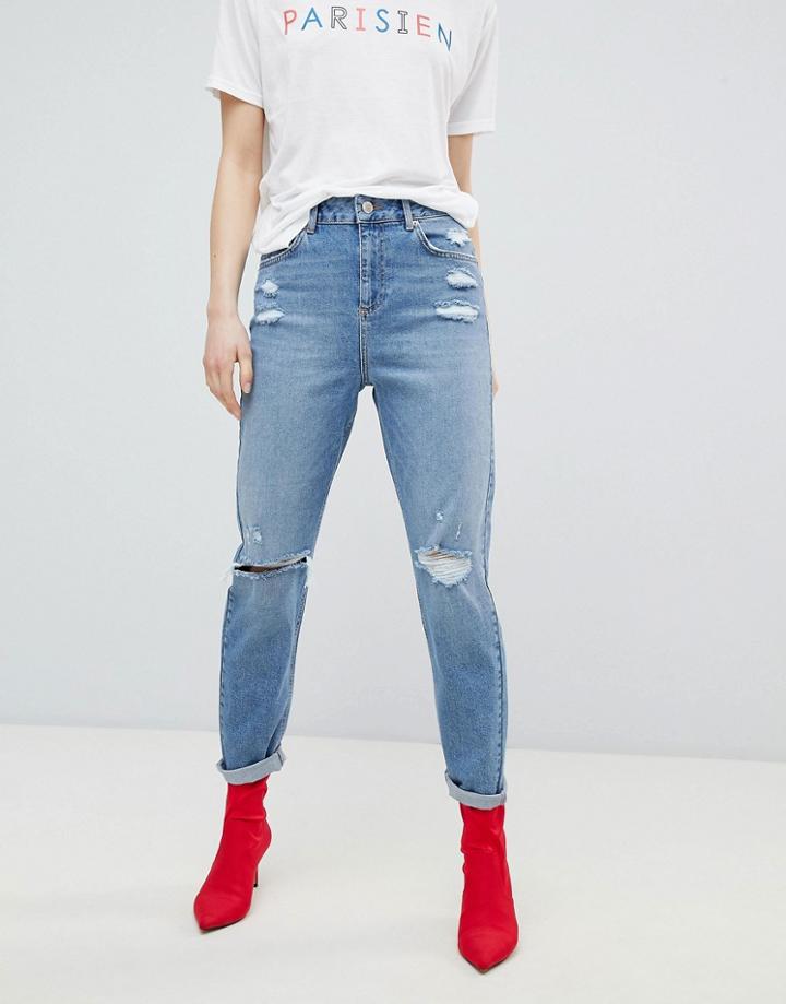 Miss Selfridge High Waist Slim Leg Jeans - Blue