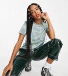 Collusion Shrunken T-shirt With Logo Print In Tie Dye-multi