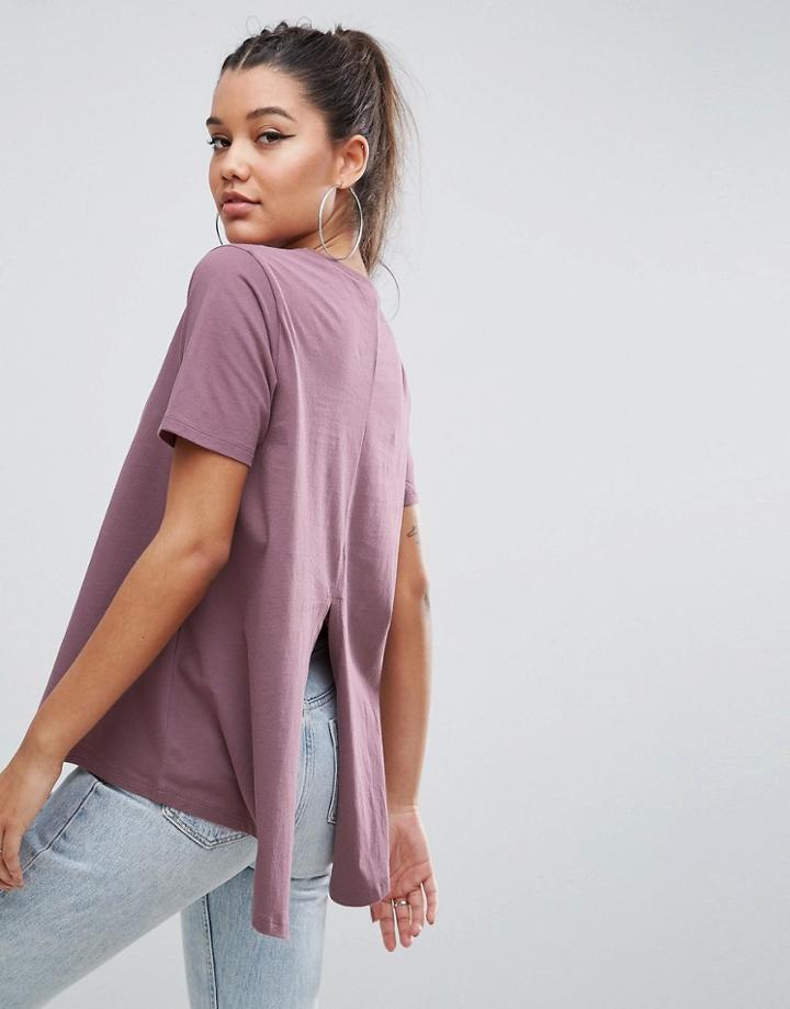 Asos Dip Split Back Update T-shirt - Purple