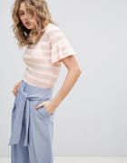 Minimum Burn Out Stripe T-shirt - Pink