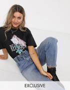 Reclaimed Vintage Inspired T-shirt With Logo Bloom Print In Black
