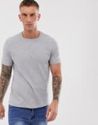 Asos Design T-shirt With Square Neck In Gray Marl - Gray