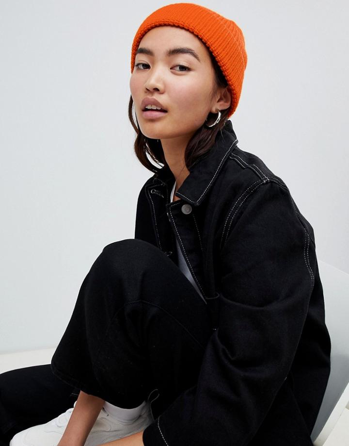 Weekday Frank Knitted Beanie - Orange