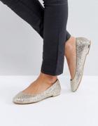 Call It Spring Fibocchi Gold Heel Detail Flat Shoes - Gold