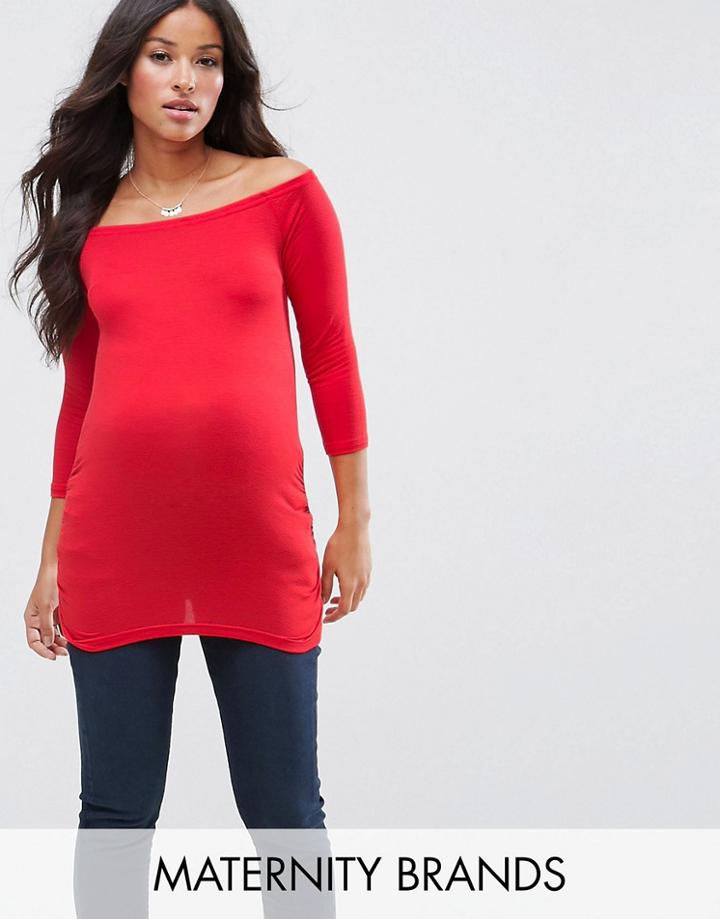 New Look Maternity Bardot Top - Red