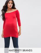 New Look Maternity Bardot Top - Red